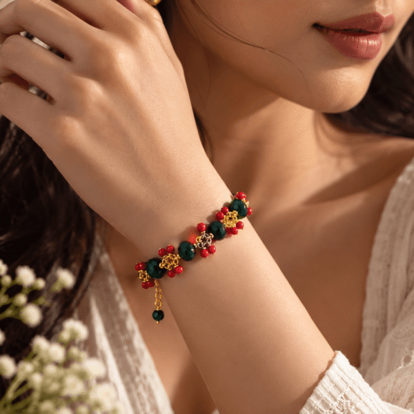 Palirang Emerald & Ruby Charm Bracelet